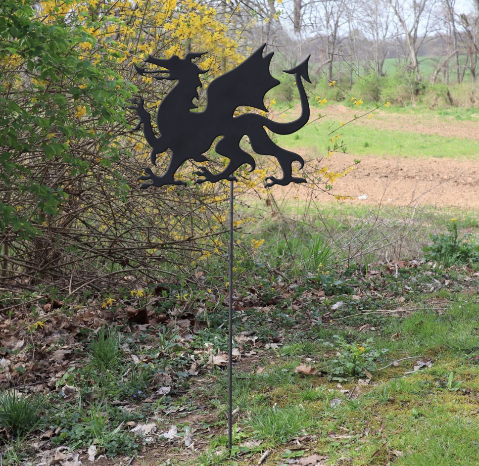 Metal Dragon Garden Stake