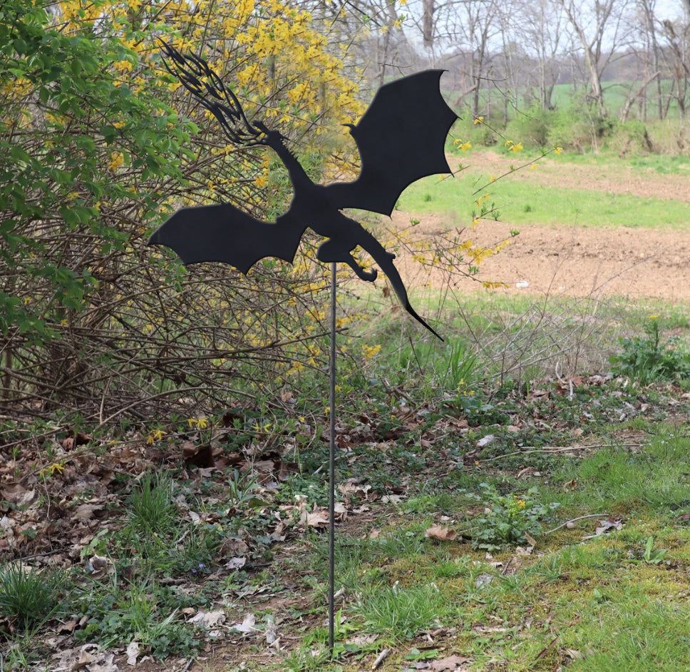 Metal Dragon Garden Stake