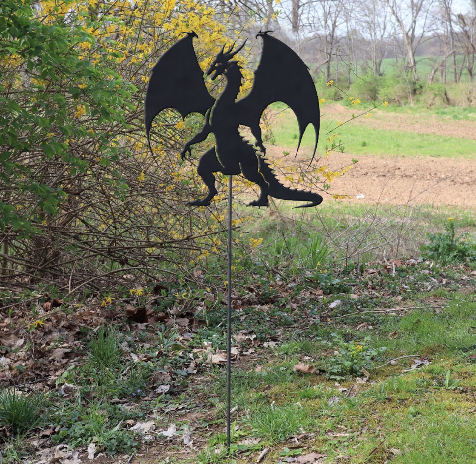 Metal Dragon Garden Stake