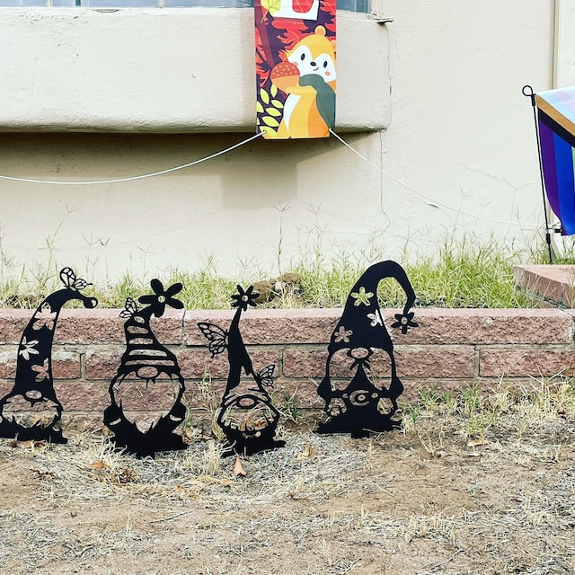 Garden Gnomes Metal Yard Art|Flower Bed Gnomes|Yard Gnomes