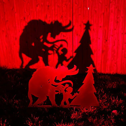 Krampus metal garden stakes