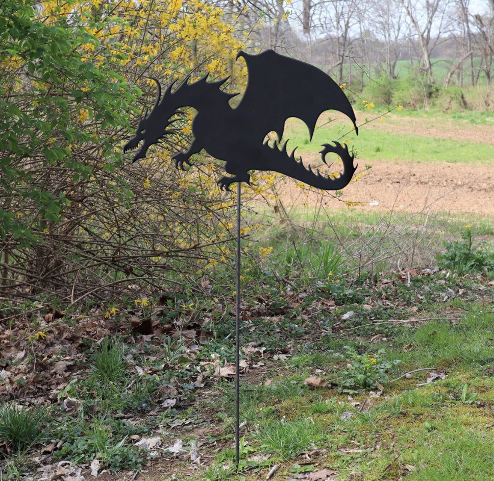 Metal Dragon Garden Stake