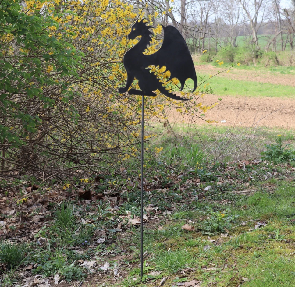 Metal Dragon Garden Stake