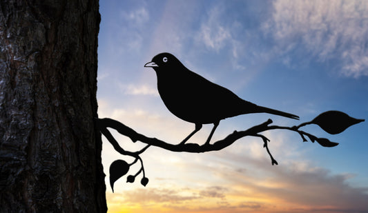 Black Bird on a branch metal tree