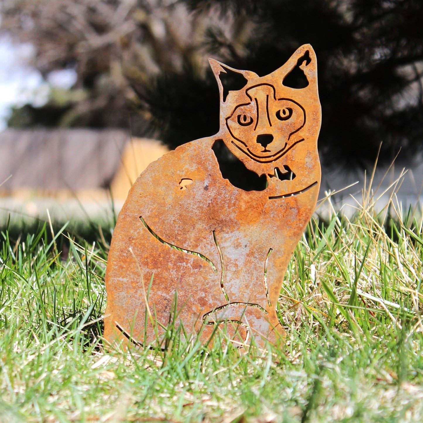 Cat Silhouette | Rust Art | Pet Memorial | Spring Garden Gift | My Metal Rescue