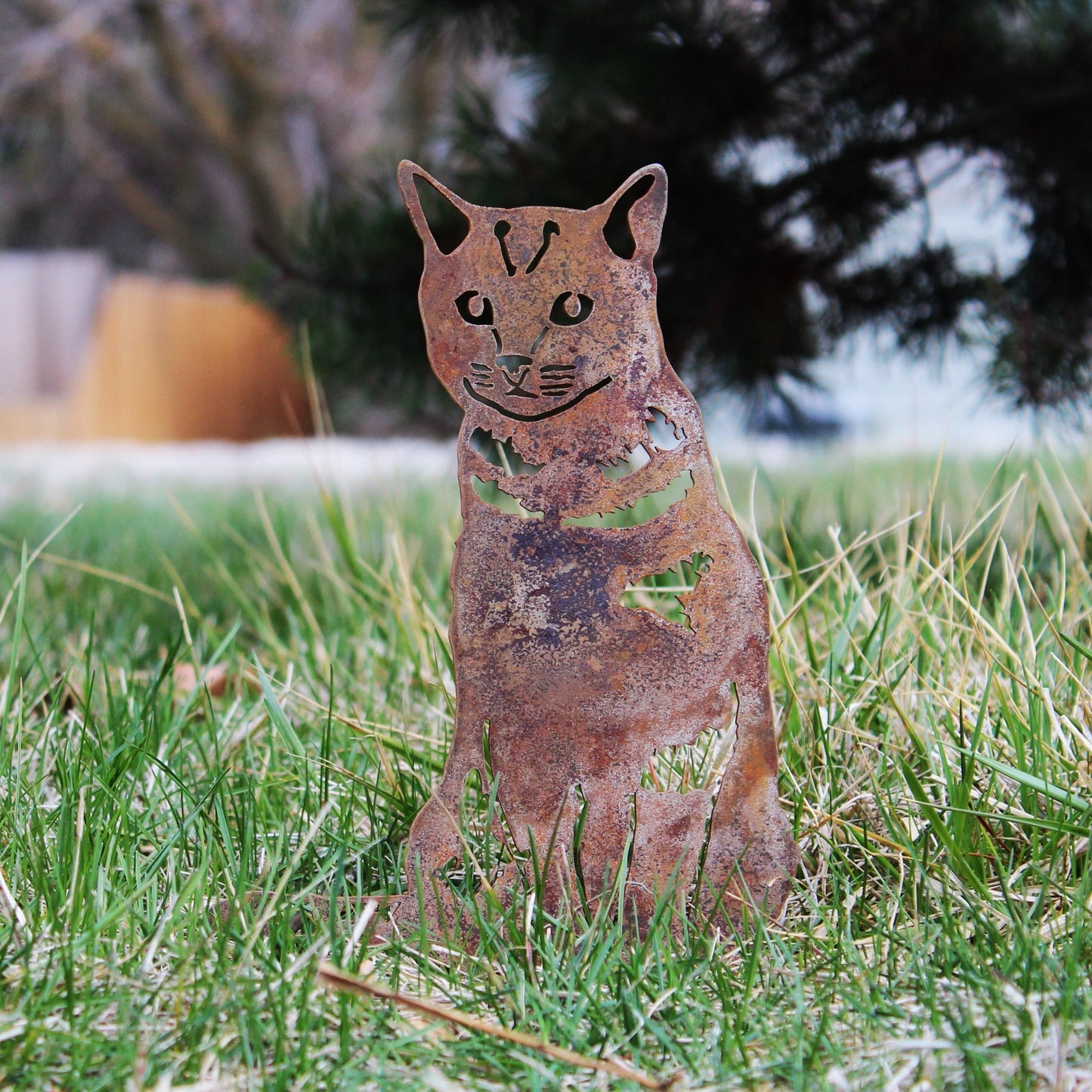 Cat Silhouette | Rust Art | Pet Memorial | Spring Garden Gift | My Metal Rescue