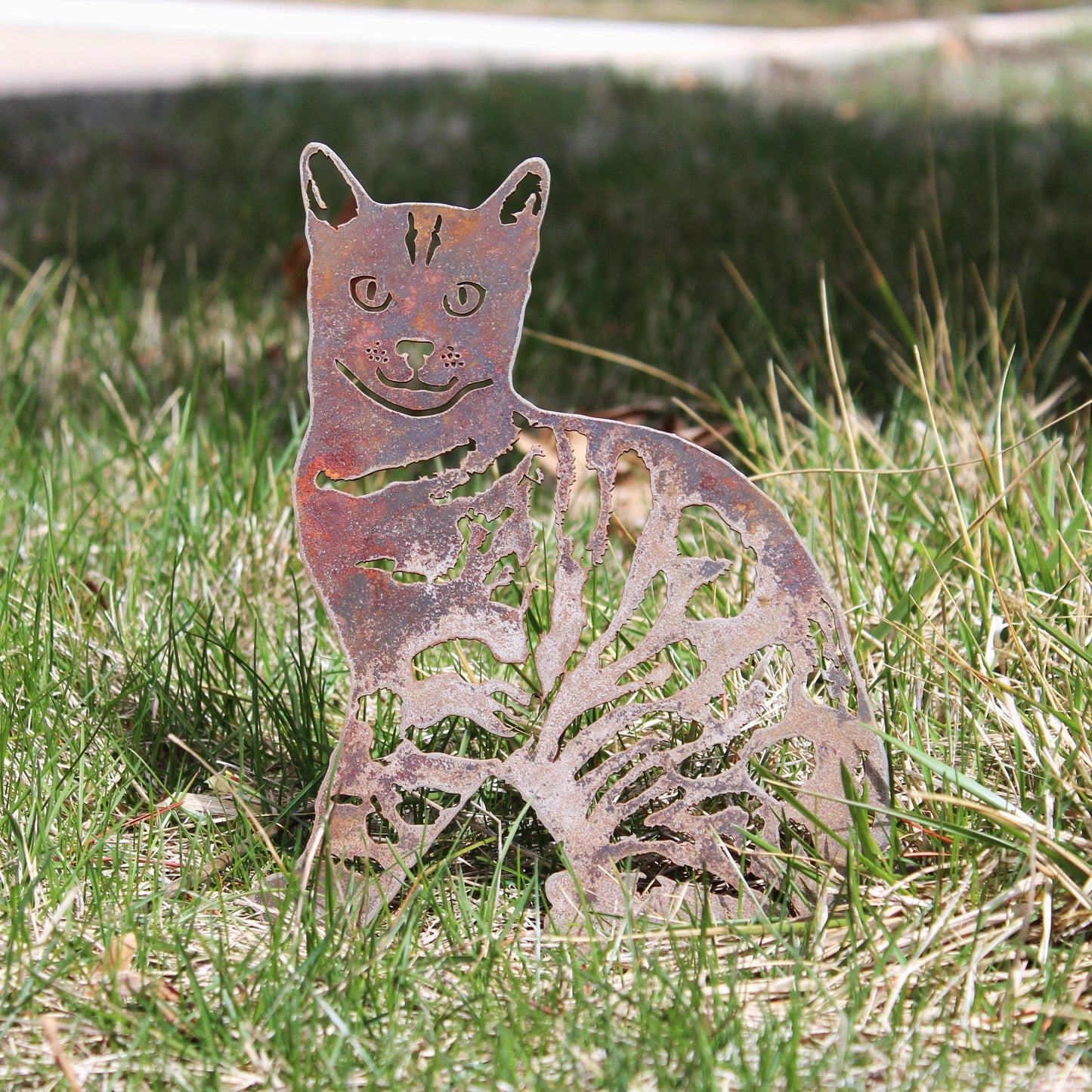 Cat Silhouette | Rust Art | Pet Memorial | Spring Garden Gift | My Metal Rescue