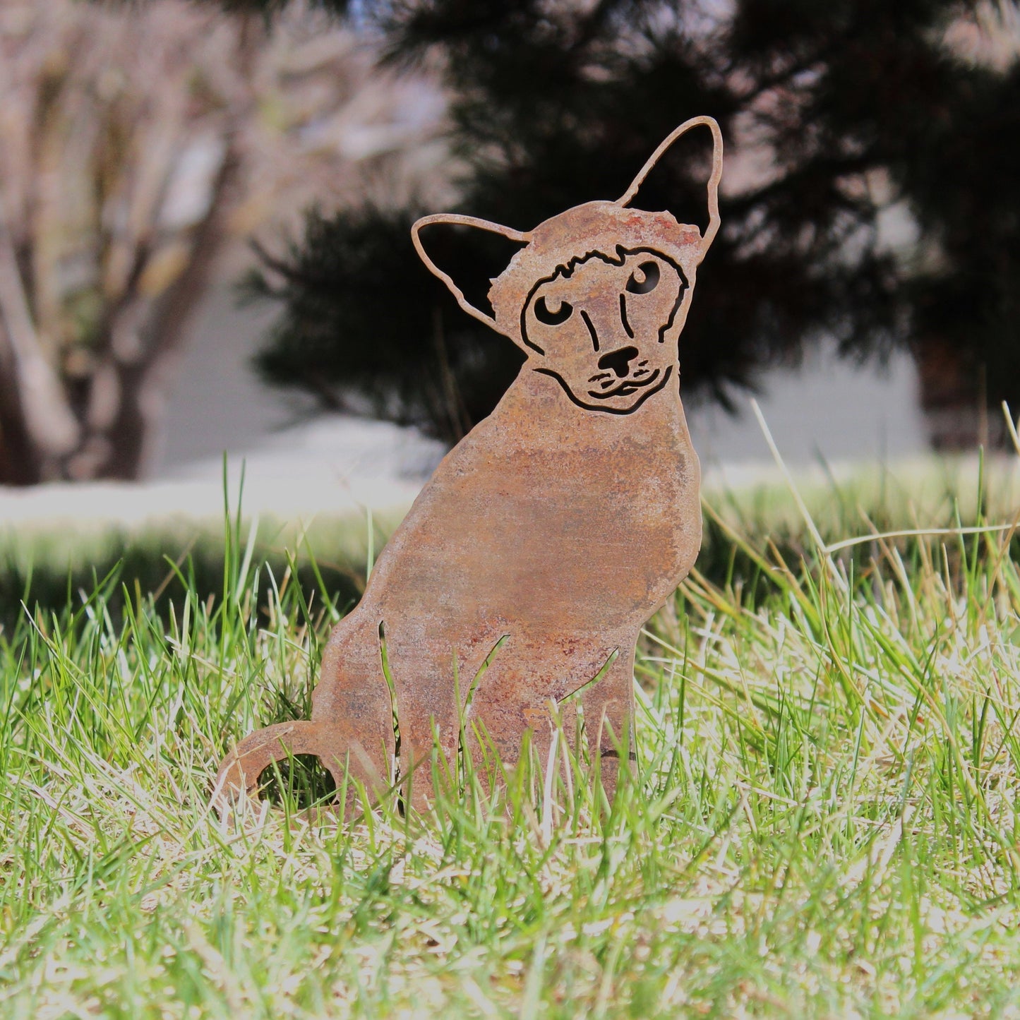 Cat Silhouette | Rust Art | Pet Memorial | Spring Garden Gift | My Metal Rescue