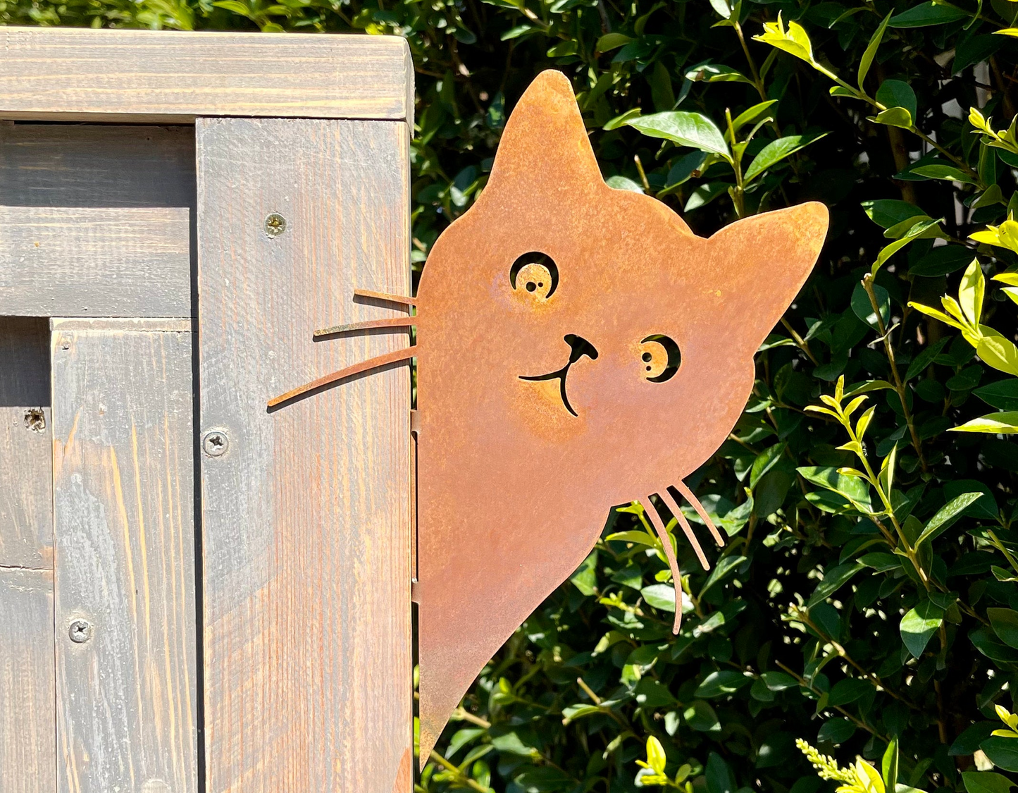 Rusty metal cat silhouette