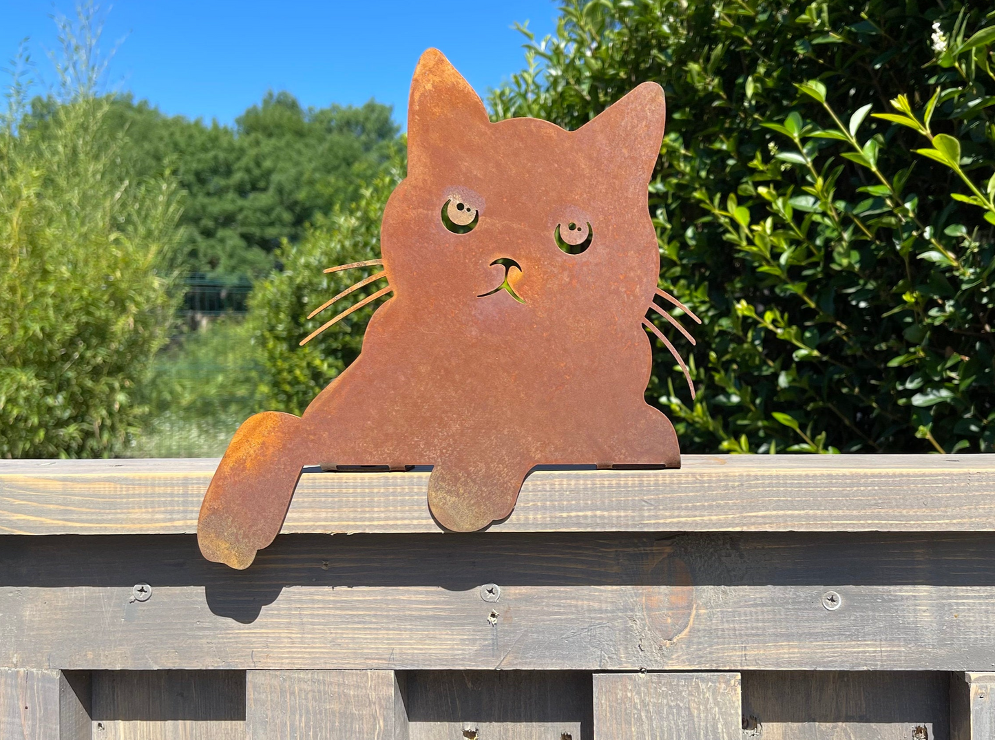 Rusty metal cat silhouette